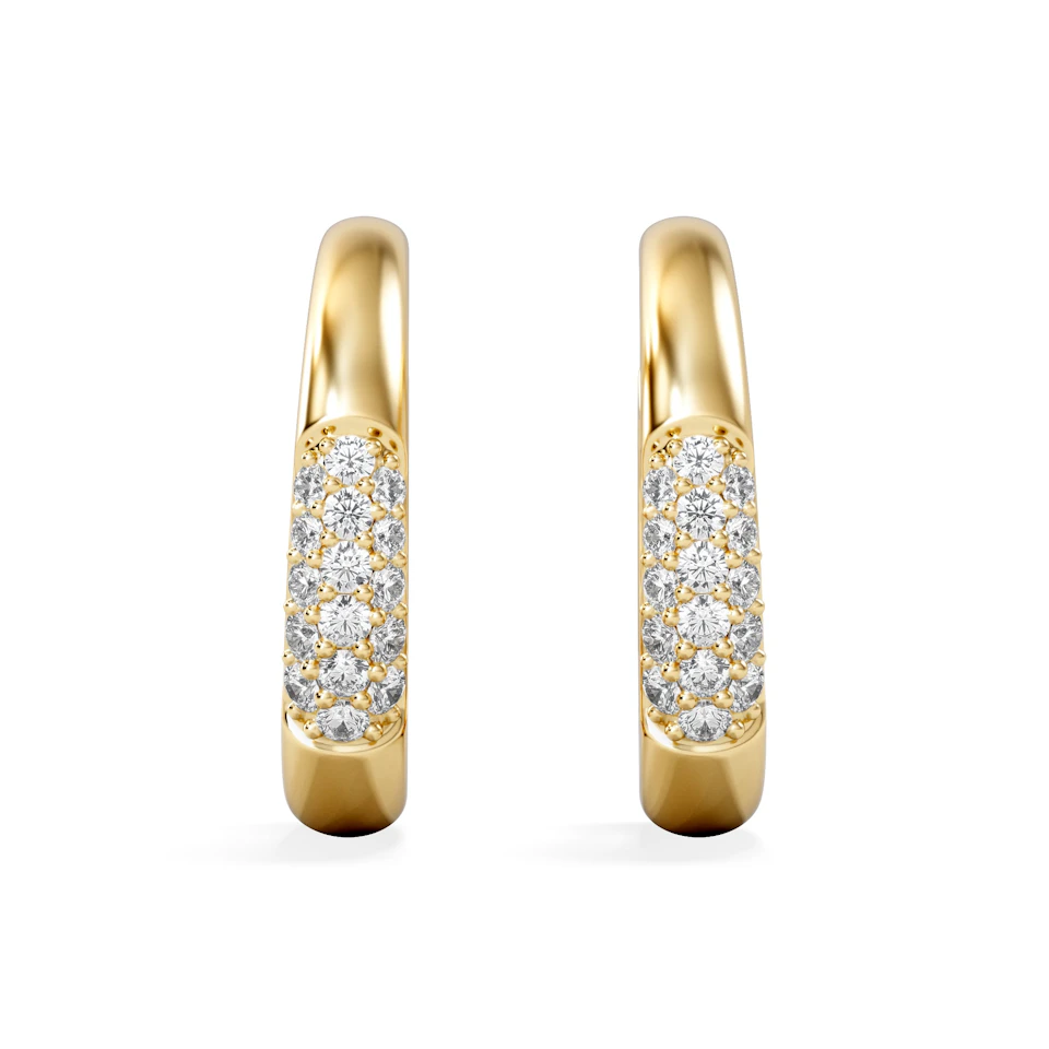 Short Micro Pavé Huggies Lab Diamond Earrings 0.25ct in 18K Gold Vermeil