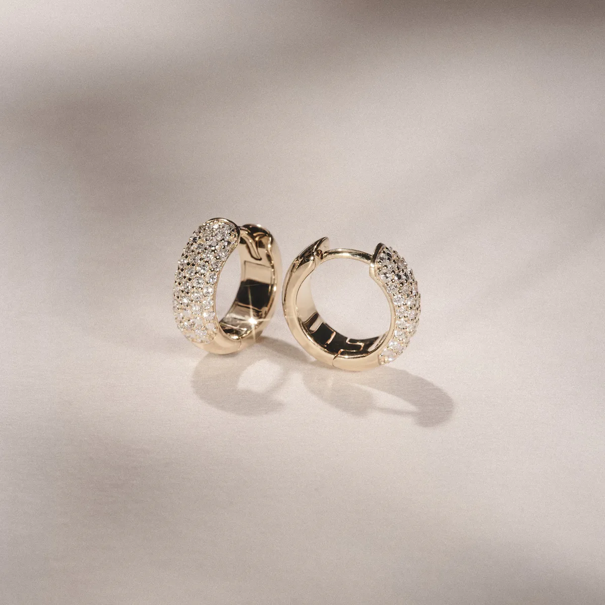 Micro Pave Huggies Lab Diamond Earrings 0.55ct in 18k Gold Vermeil