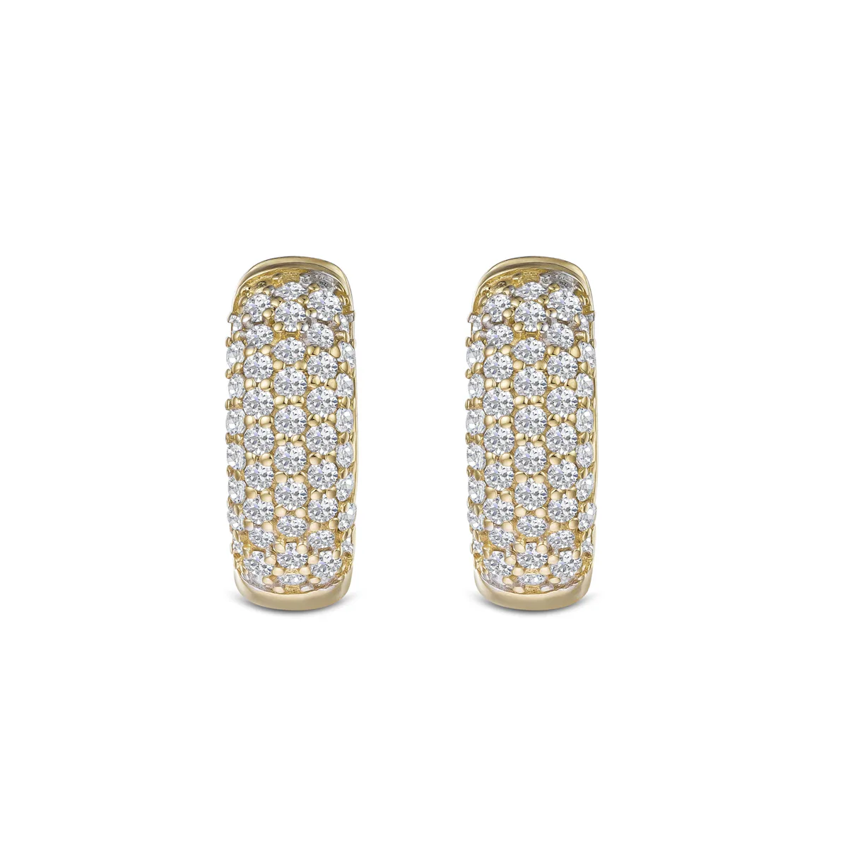 Micro Pave Huggies Lab Diamond Earrings 0.55ct in 18k Gold Vermeil