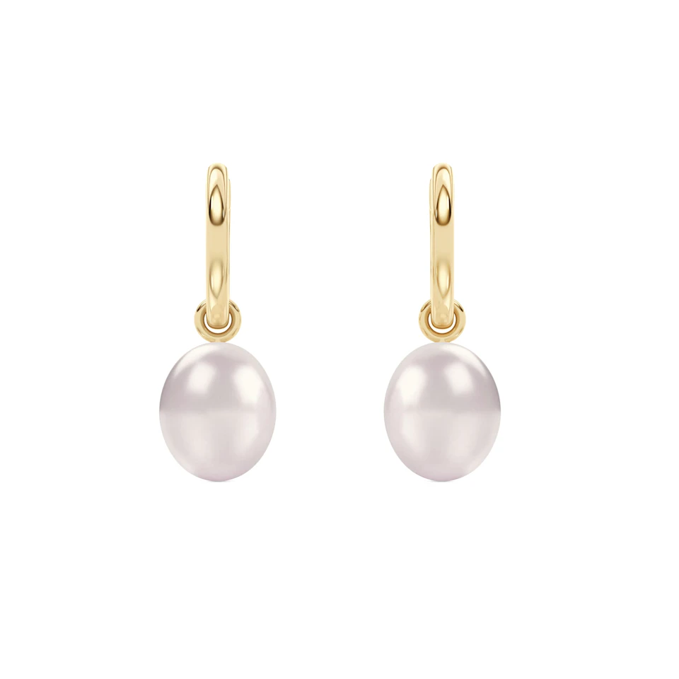 Eden 21.00ct Oval Pearl Huggie Earrings in 18K Gold Vermeil