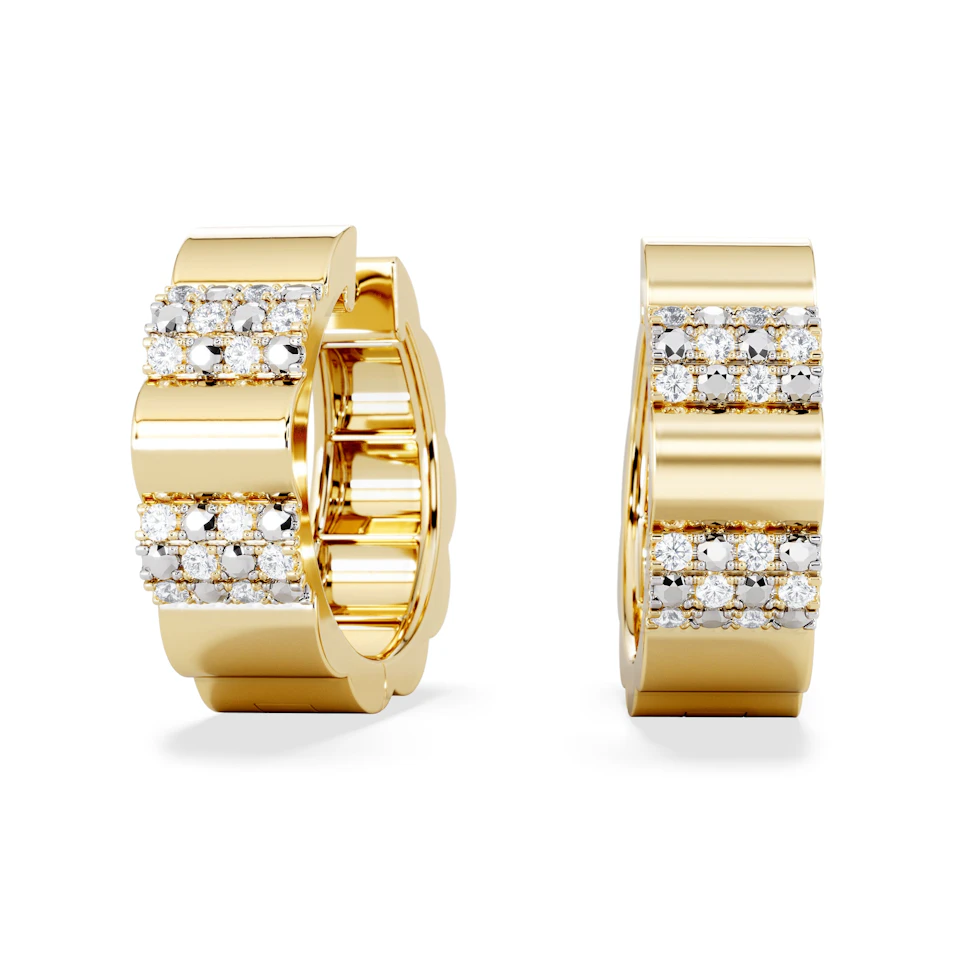 Contour 0.18ct Lab Diamond Huggie Earrings in Gold Vermeil