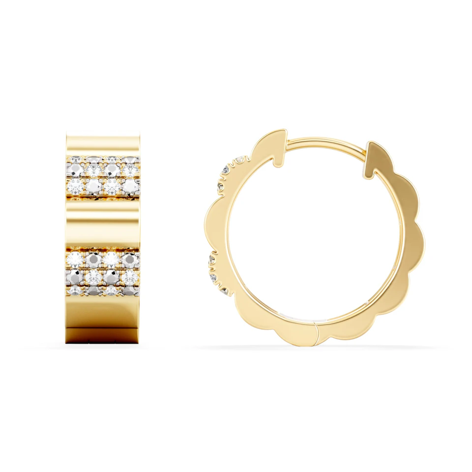 Contour 0.18ct Lab Diamond Huggie Earrings in Gold Vermeil