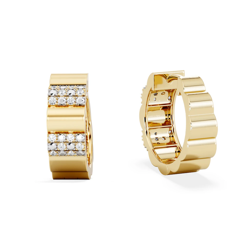 Contour 0.18ct Lab Diamond Huggie Earrings in Gold Vermeil