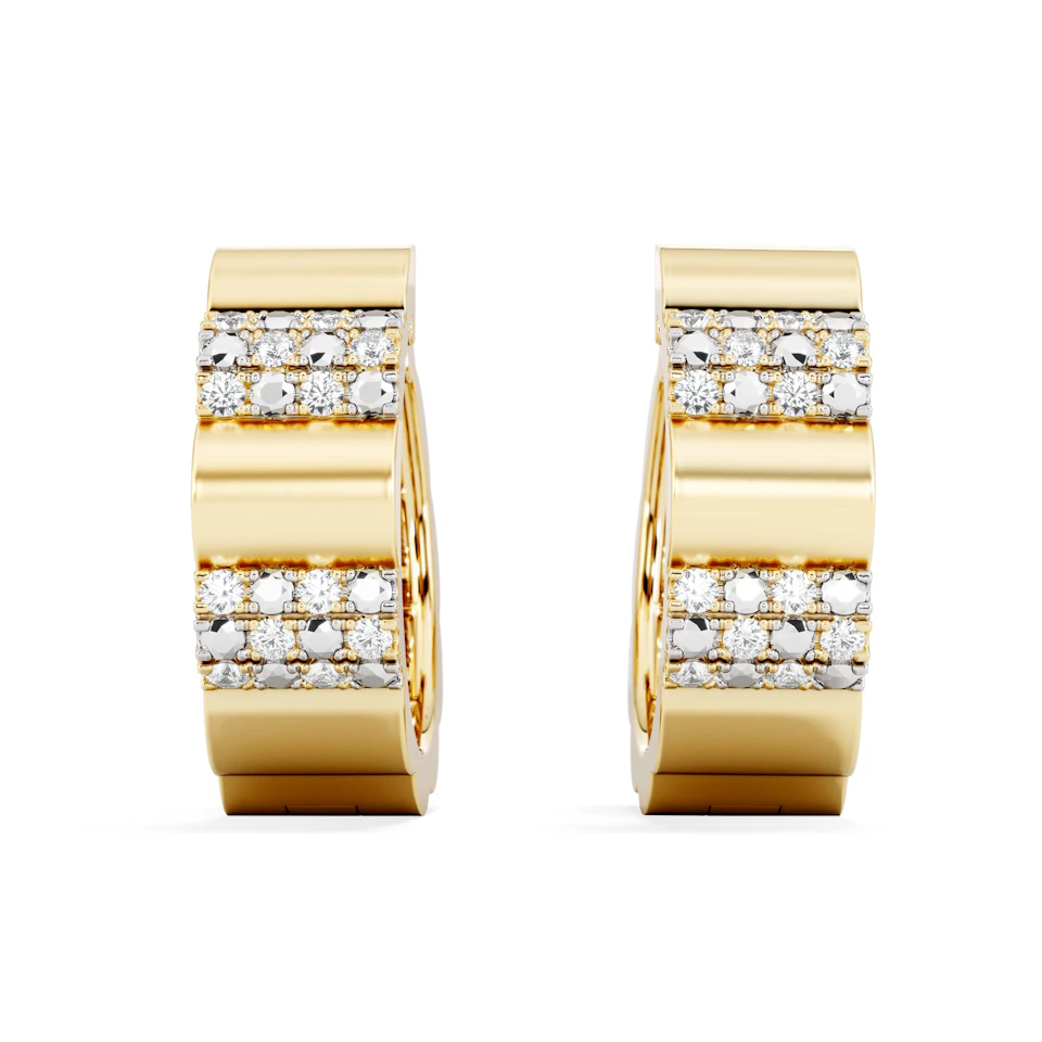 Contour 0.18ct Lab Diamond Huggie Earrings in Gold Vermeil