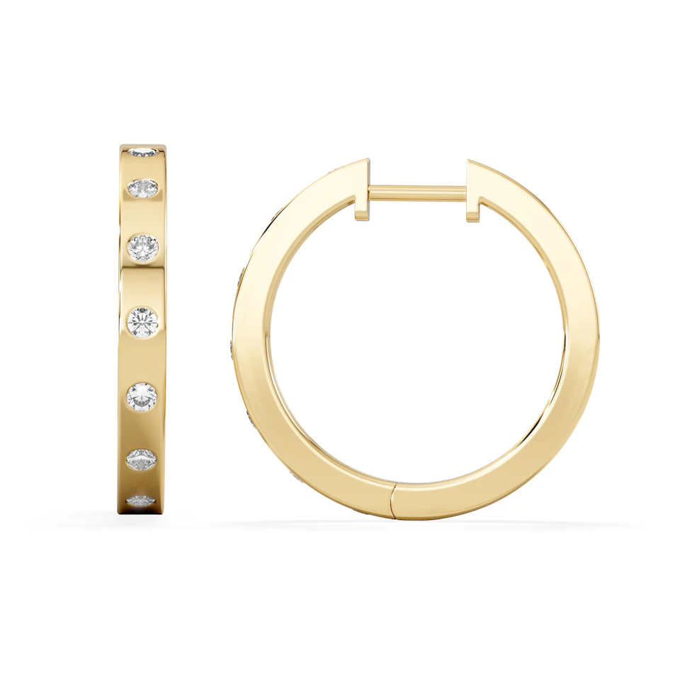 Élan 0.15ct Lab Diamond Hoop Earrings in 18K Gold Vermeil