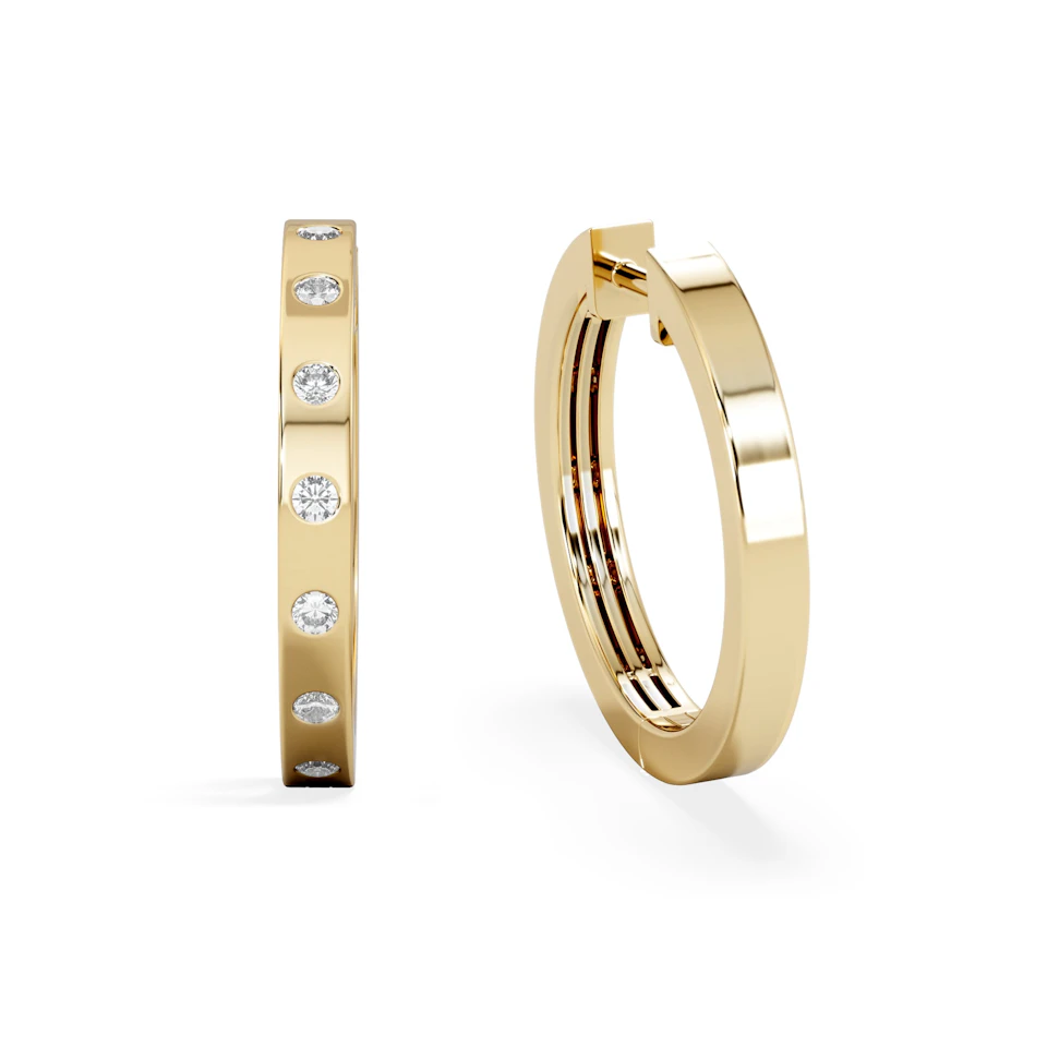 Élan 0.15ct Lab Diamond Hoop Earrings in 18K Gold Vermeil