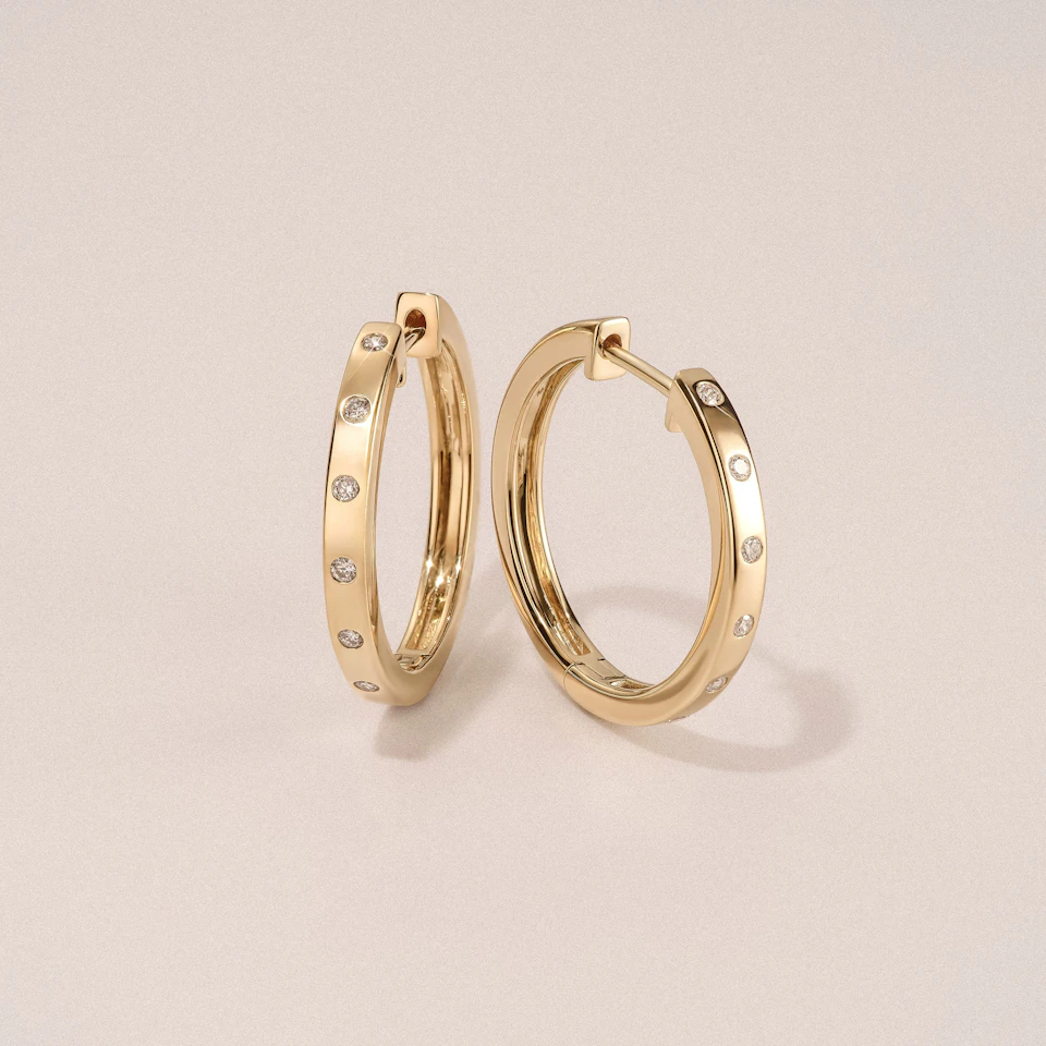 Élan 0.15ct Lab Diamond Hoop Earrings in 18K Gold Vermeil