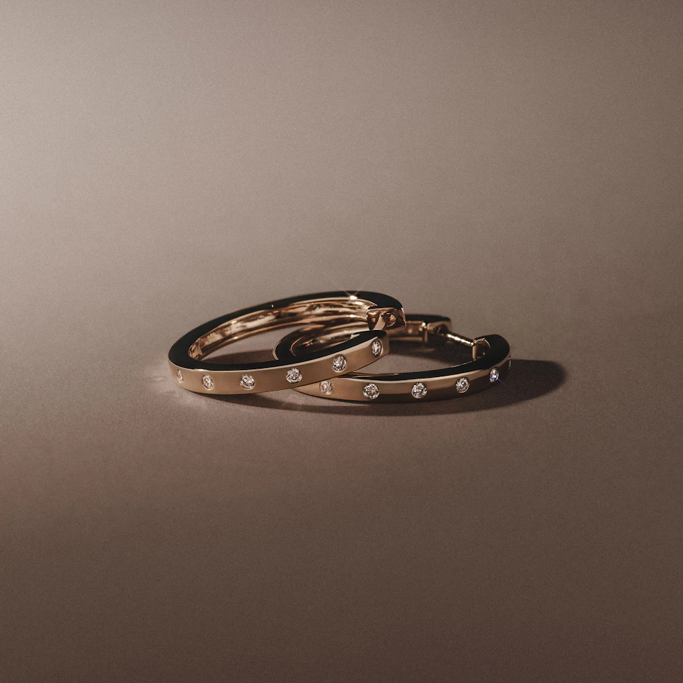 Élan 0.15ct Lab Diamond Hoop Earrings in 18K Gold Vermeil