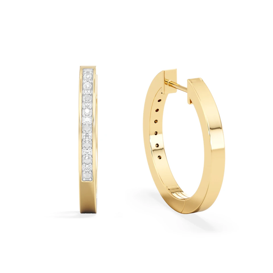Lyra 0.16ct Lab Diamond Hoop Earrings in 18K Gold Vermeil