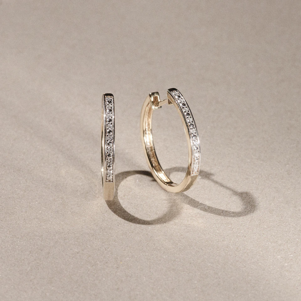Lyra 0.16ct Lab Diamond Hoop Earrings in 18K Gold Vermeil