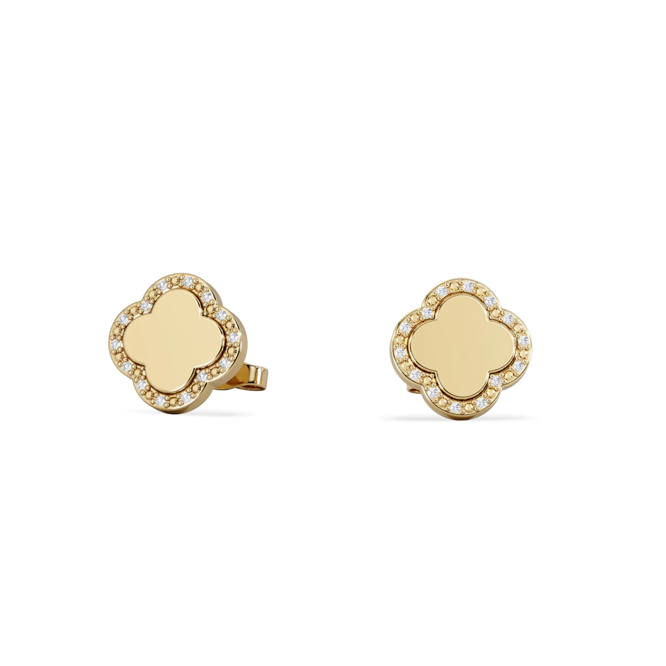 Florence 0.08ct Lab Diamond Halo Stud Earrings in 18K Gold Vermeil
