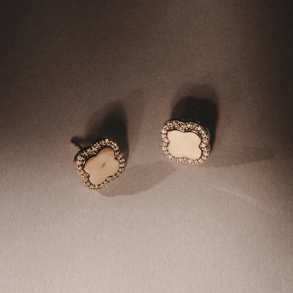 Florence 0.08ct Lab Diamond Halo Stud Earrings in 18K Gold Vermeil
