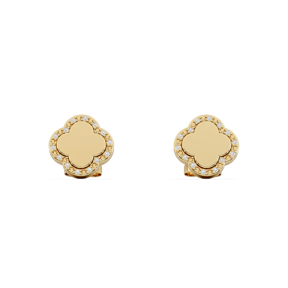 Florence 0.08ct Lab Diamond Halo Stud Earrings in 18K Gold Vermeil