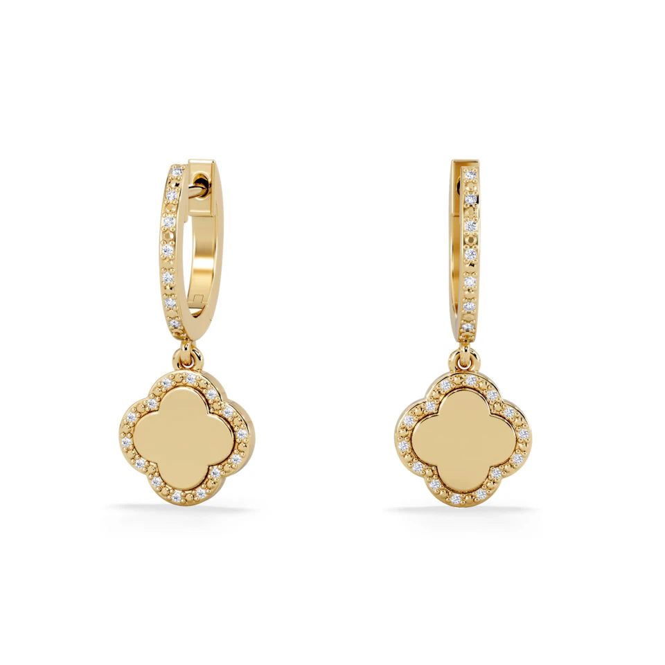 Florence 0.15ct Lab Diamond Halo Huggie Earrings in 18K Gold Vermeil