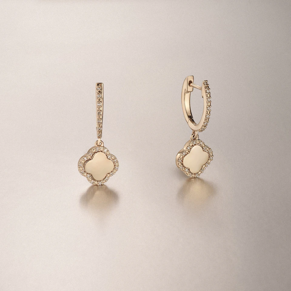 Florence 0.15ct Lab Diamond Halo Huggie Earrings in 18K Gold Vermeil