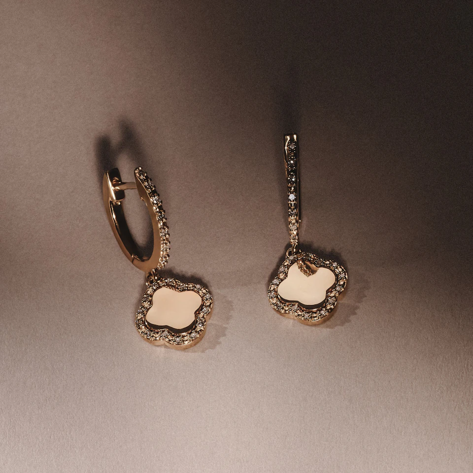 Florence 0.15ct Lab Diamond Halo Huggie Earrings in 18K Gold Vermeil