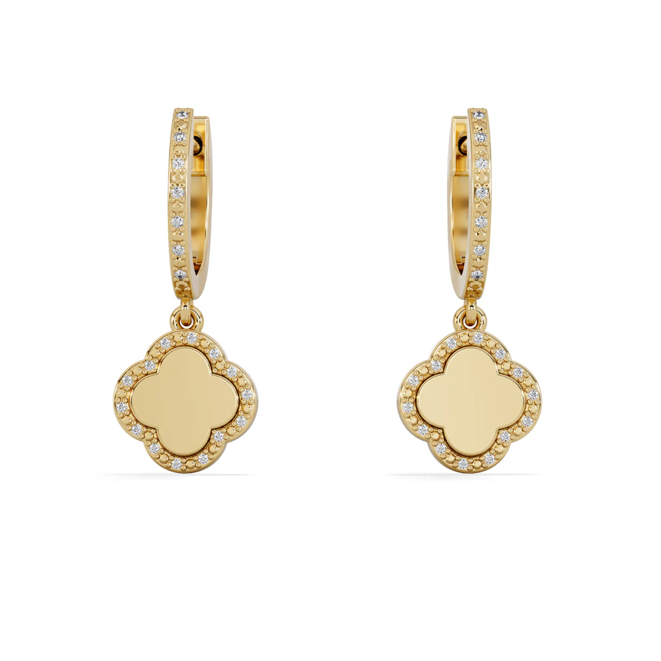Florence 0.15ct Lab Diamond Halo Huggie Earrings in 18K Gold Vermeil