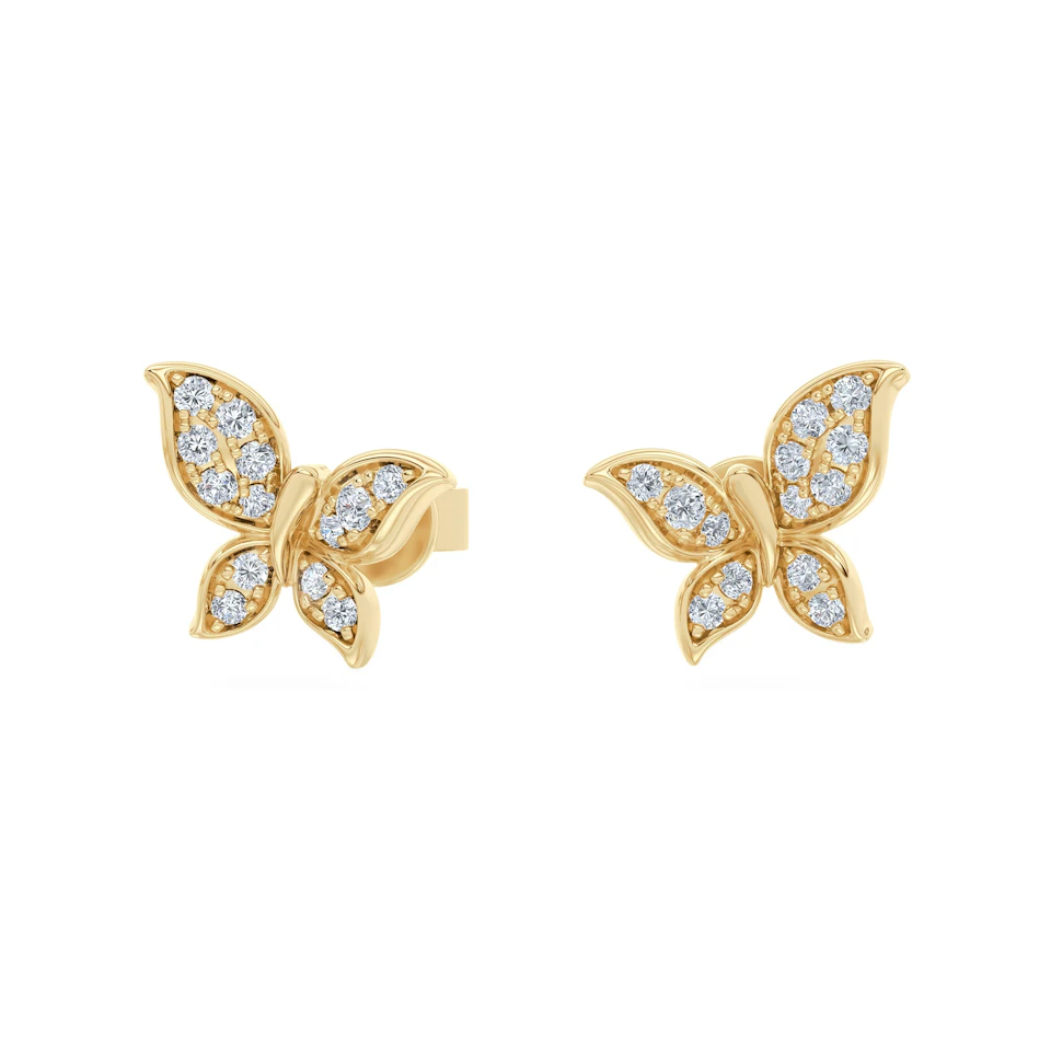 Papillon 0.15ct Lab Diamond Stud Earrings 18K Gold Vermeil
