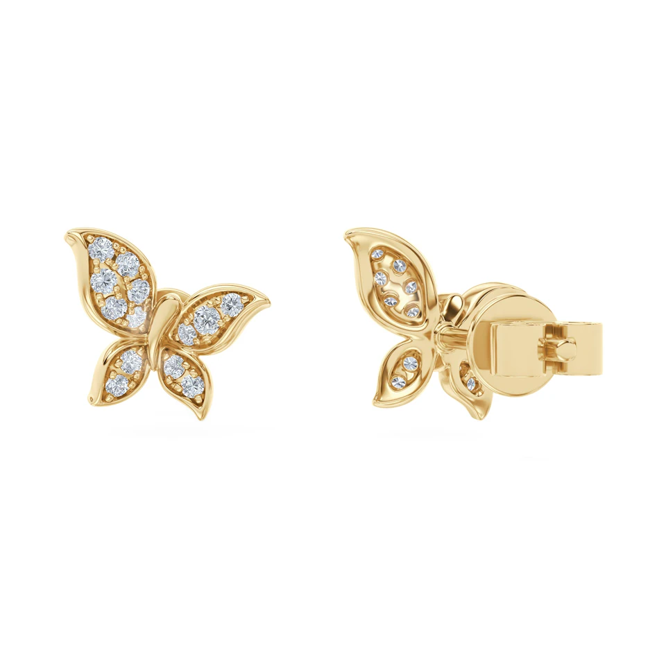 Papillon 0.15ct Lab Diamond Stud Earrings 18K Gold Vermeil