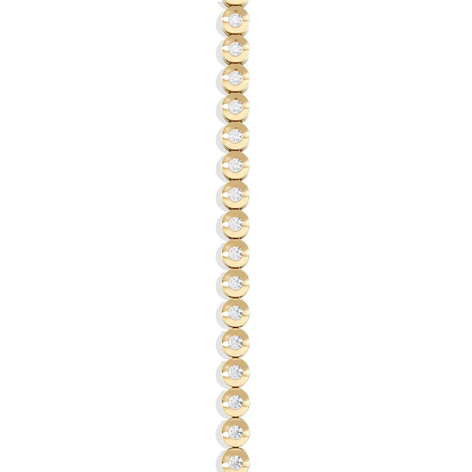 1ct Lab Diamond Tennis Bracelet Rub Over Style in 9K White Gold