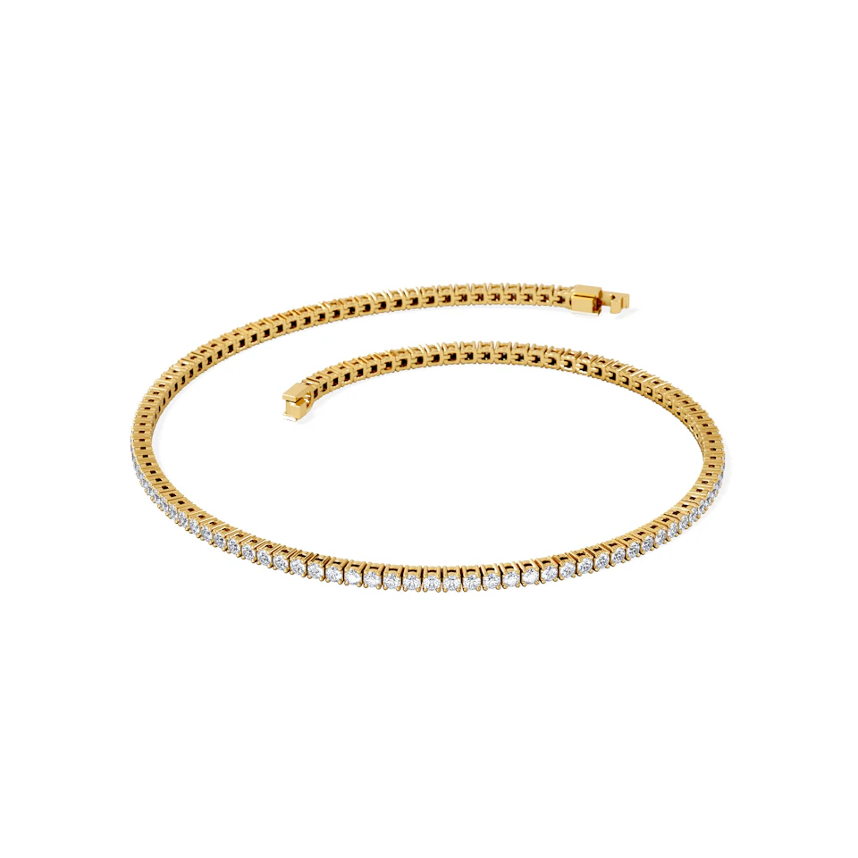 1.5ct Lab Diamond Tennis Bracelet Claw Set in 18K Gold Vermeil