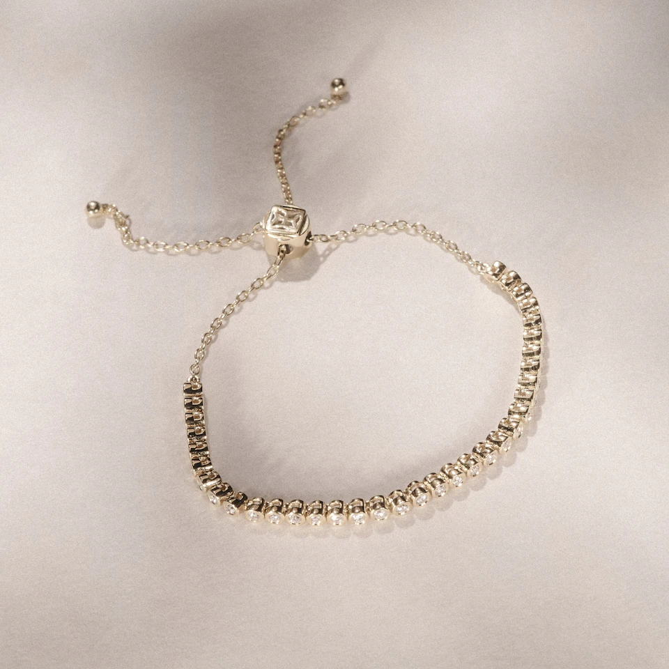 Lab Diamond Bezel Rubover Tennis Bracelet Tennis Bracelet 0.50ct in 18K Gold Vermeil