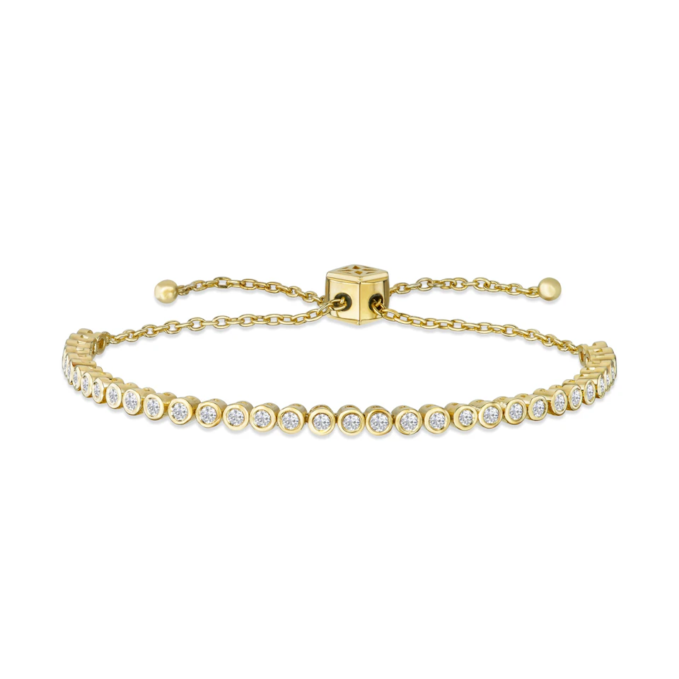 Lab Diamond Bezel Rubover Tennis Bracelet Tennis Bracelet 0.50ct in 18K Gold Vermeil
