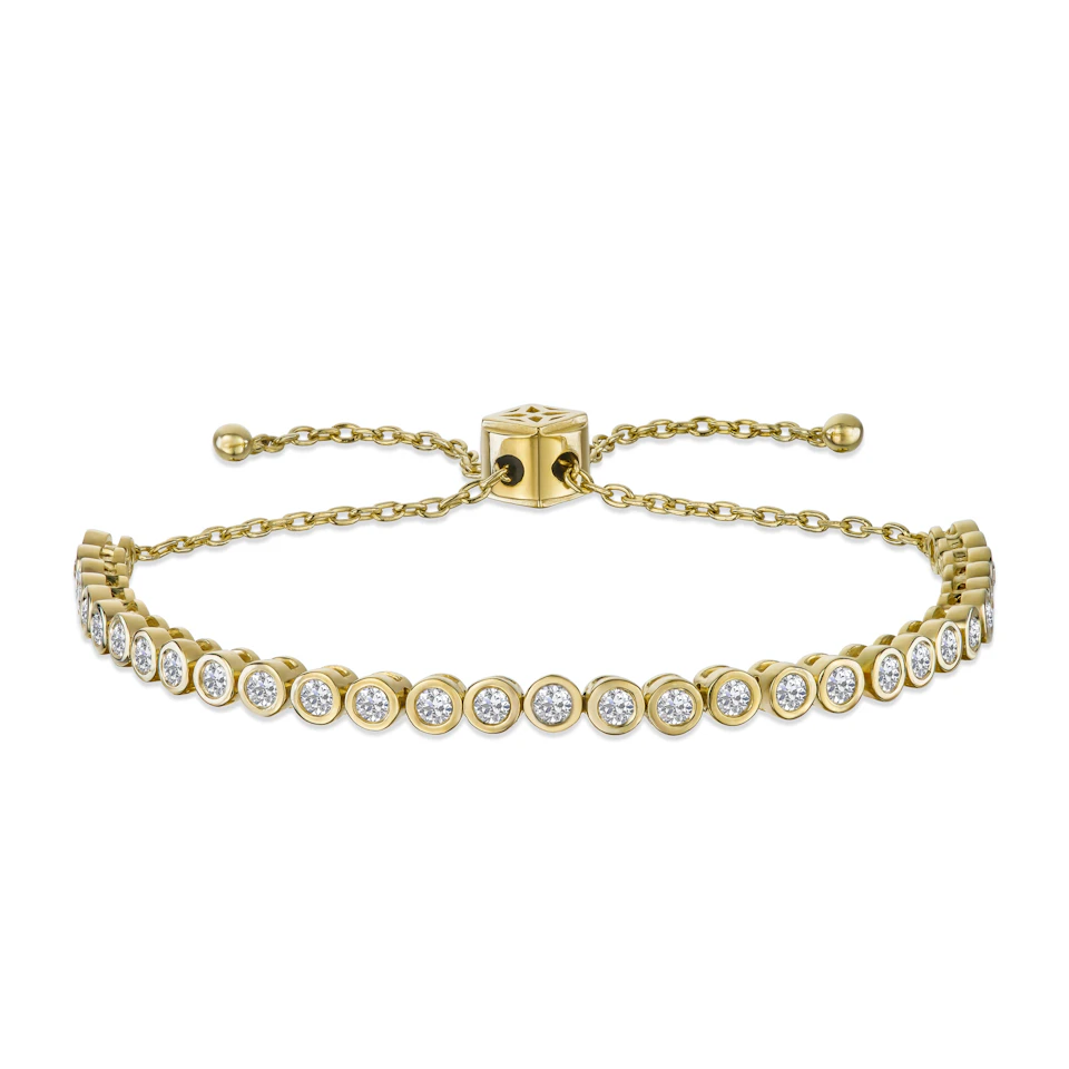 Lab Diamond Bezel Rubover Tennis Bracelet 1.00ct in 18K Gold Vermeil