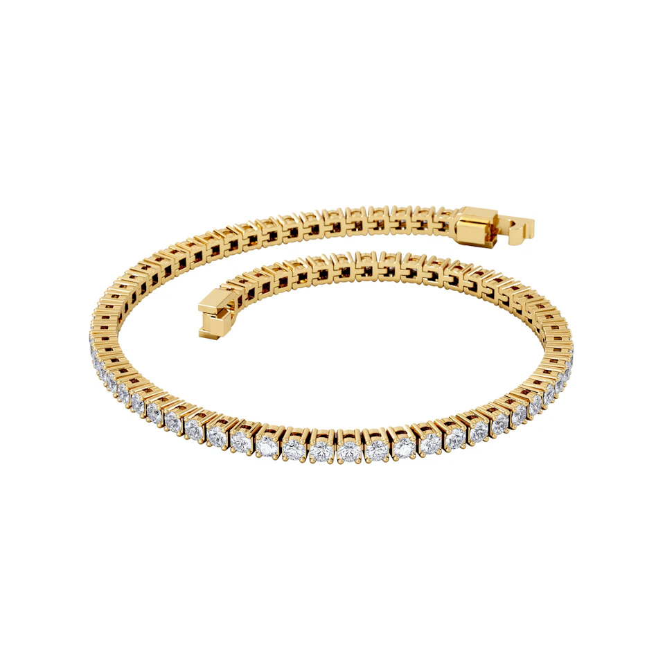 Lab Diamond Tennis Bracelet 3.00ct in 18K Gold Vermeil