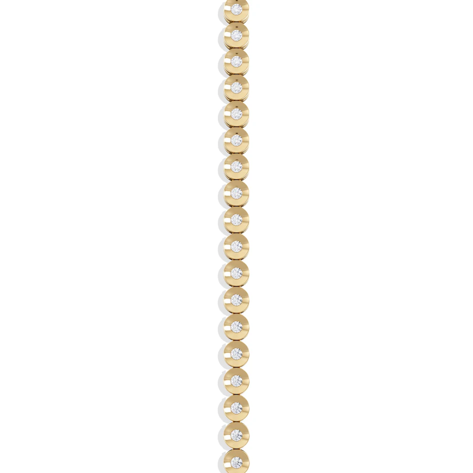 0.50ct Round Cut Lab Diamond Bezel Tennis Bracelet in 18K Gold Vermeil