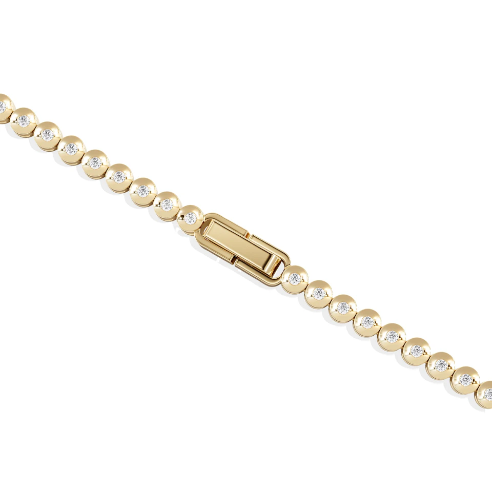 0.50ct Round Cut Lab Diamond Bezel Tennis Bracelet in 18K Gold Vermeil