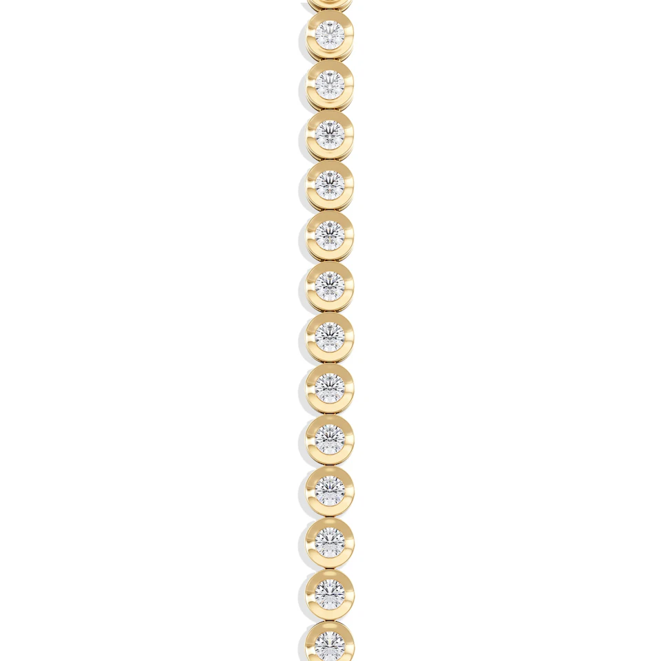 2.00ct Round Cut Lab Diamond Bezel Tennis Bracelet in 18K Gold Vermeil