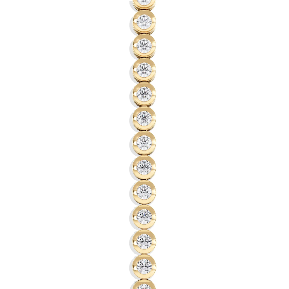 3.00ct Round Cut Lab Diamond Bezel Tennis Bracelet in 18K Gold Vermeil