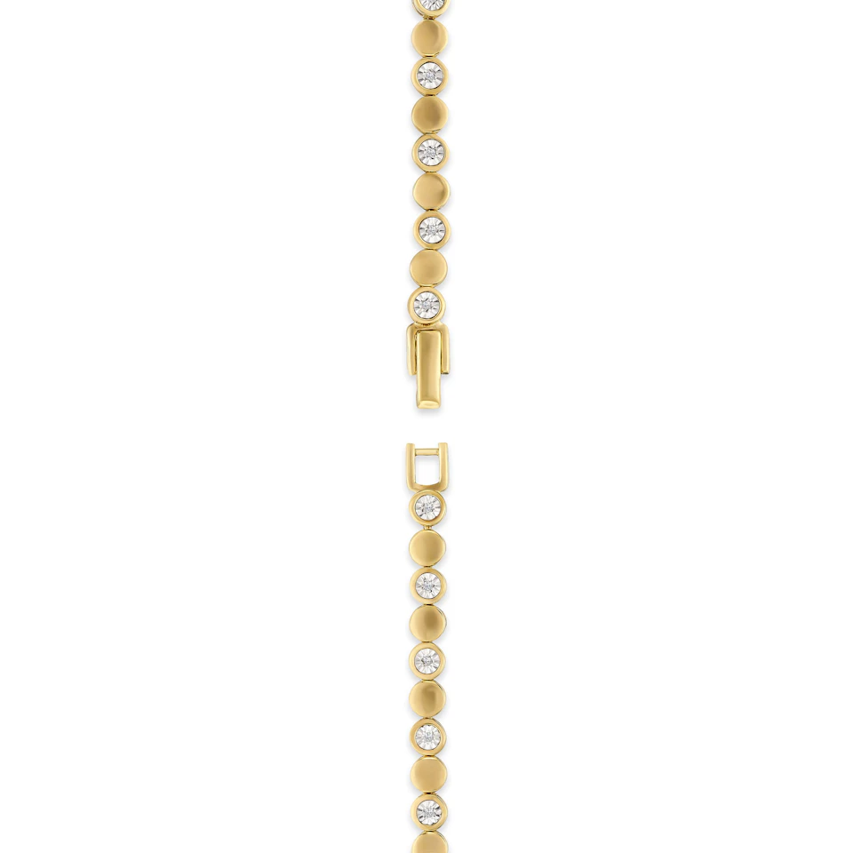 Lab Diamond Mens Tennis Bracelet Round Cut 0.10ct H/SI 18K Gold Vermeil