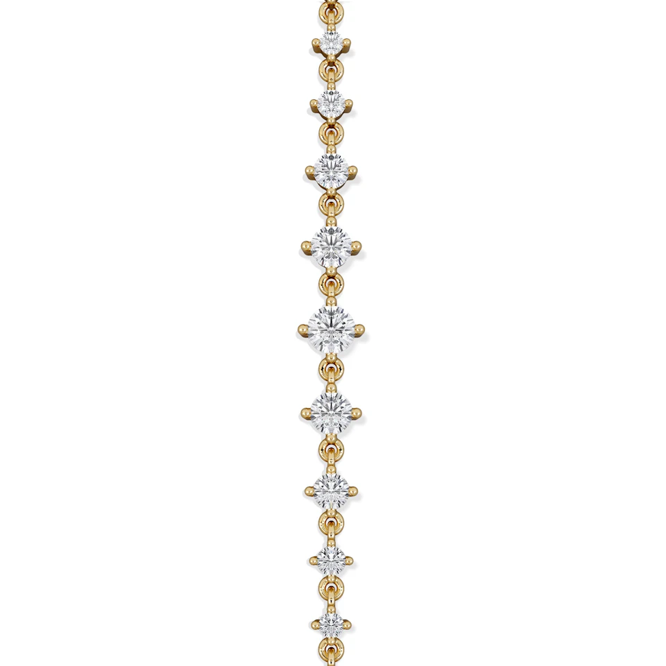 Moments 1.00ct Round Cut Lab Diamond Adjustable Tennis Bracelet in 18K Gold Vermeil