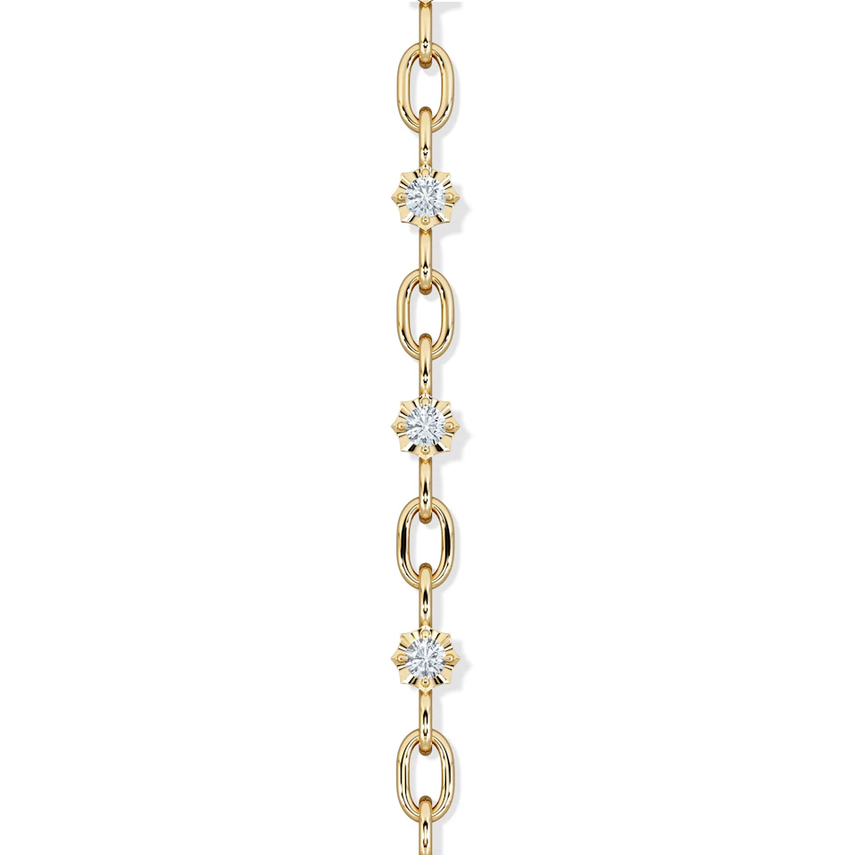 Bound Lab Diamond Link Bracelet 0.40ct Round Cut in 18K Gold Vermeil