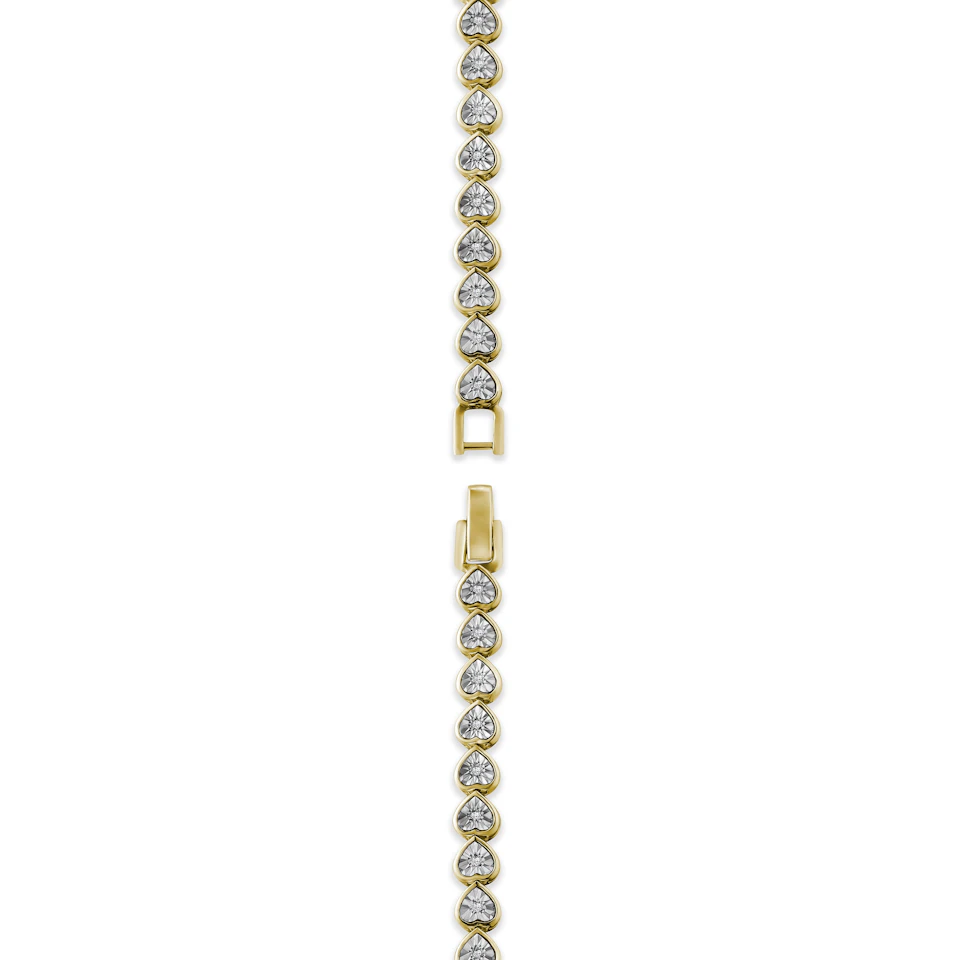 Heart Tennis Bracelet Lab Diamond 0.15ct in 18K Gold Vermeil