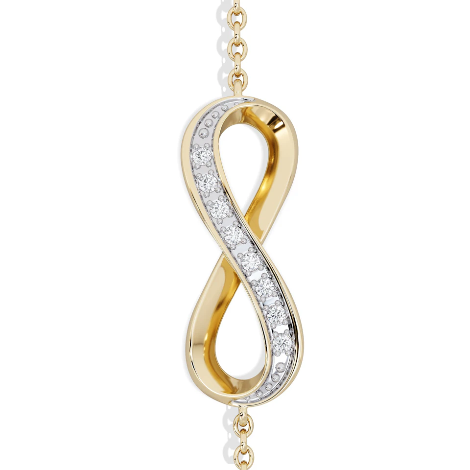 Infinity Love 0.08ct Lab Diamond Chain Bracelet in 18K Gold Vermeil