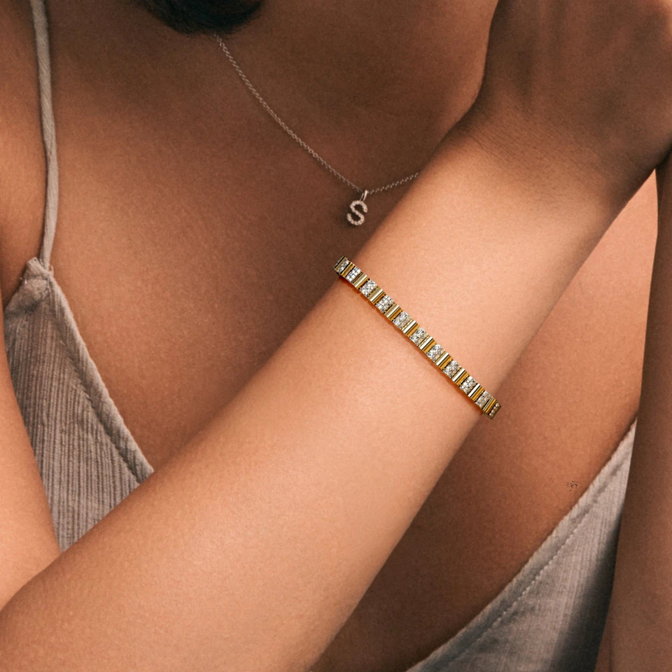 Contour 0.55ct Lab Diamond Bracelet in Gold Vermeil