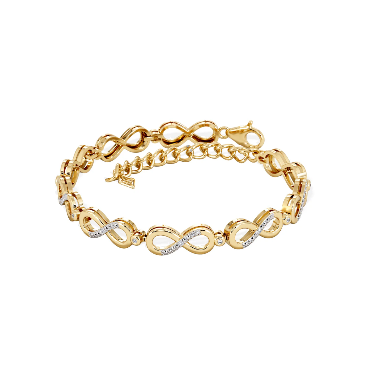 Infinity Love 0.05ct Lab Diamond Link Bracelet in 18K Gold Vermeil