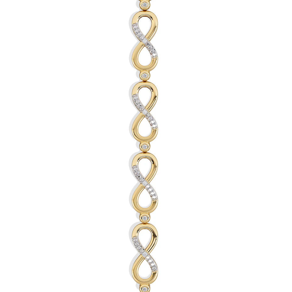 Infinity Love 0.05ct Lab Diamond Link Bracelet in 18K Gold Vermeil