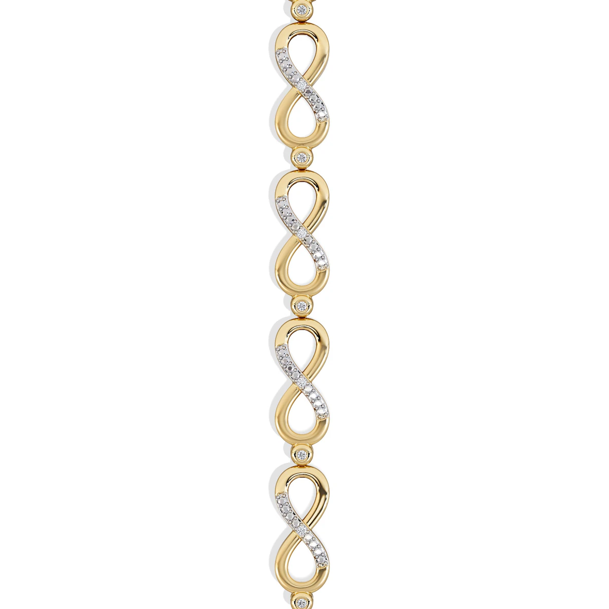 Infinity Love 0.05ct Lab Diamond Link Bracelet in 18K Gold Vermeil