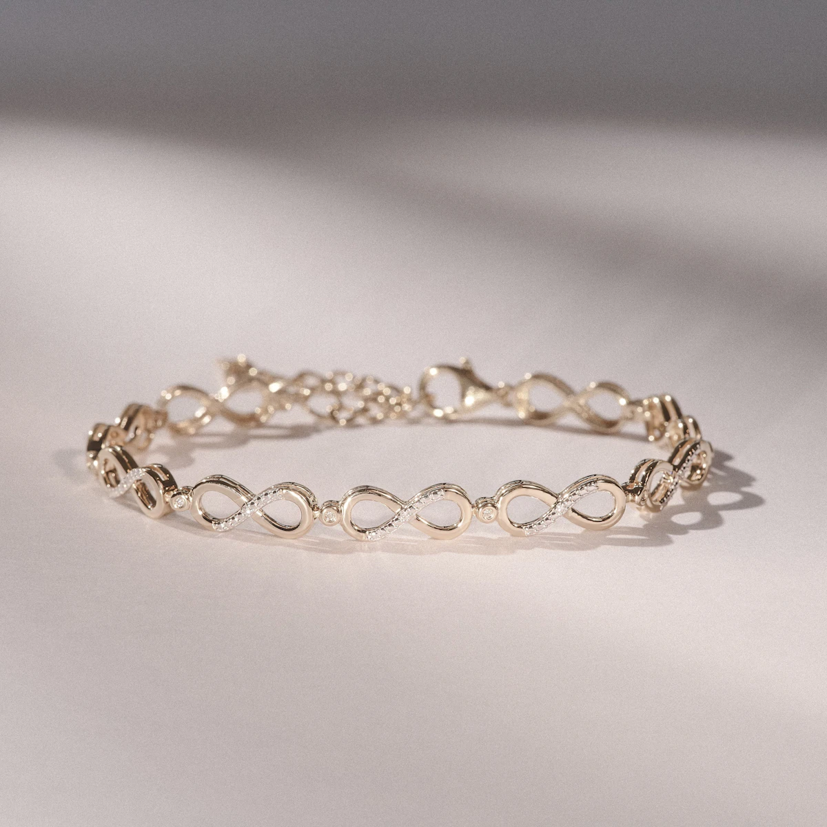 Infinity Love 0.05ct Lab Diamond Link Bracelet in 18K Gold Vermeil