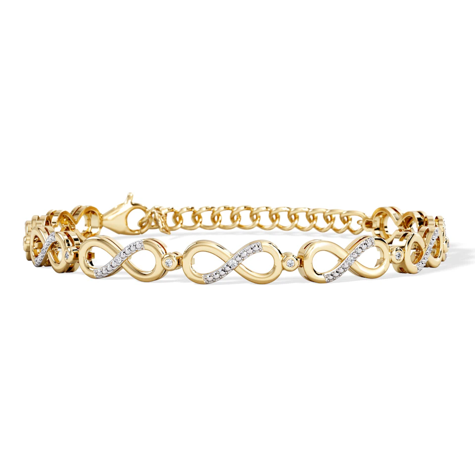Infinity Love 0.05ct Lab Diamond Link Bracelet in 18K Gold Vermeil