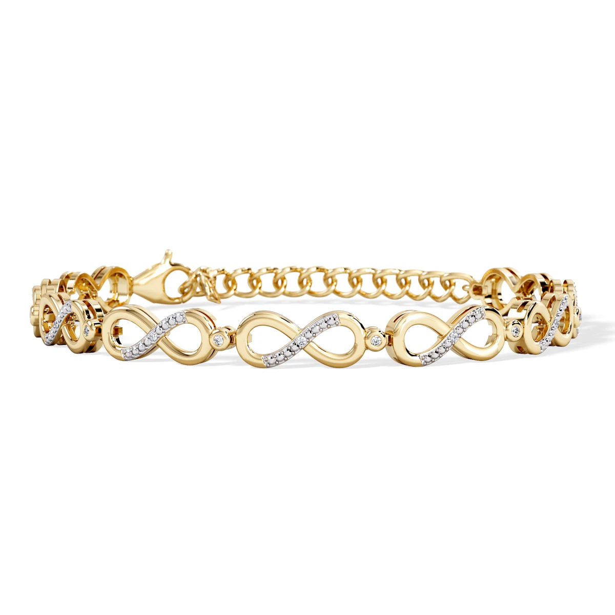 Infinity Love 0.05ct Lab Diamond Link Bracelet in 18K Gold Vermeil