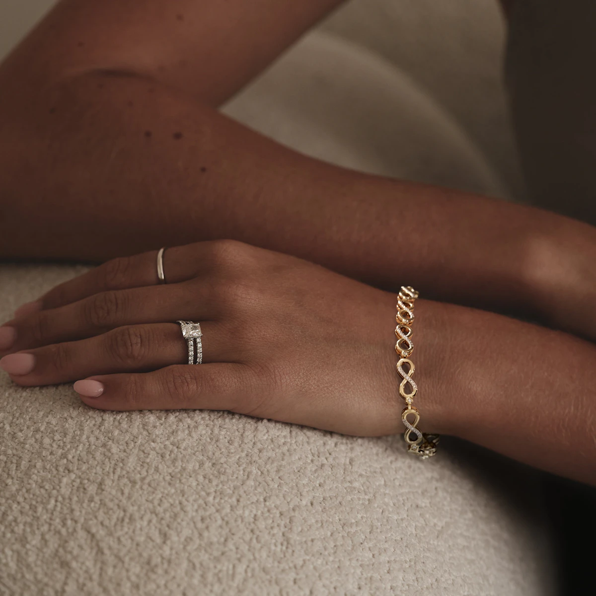 Infinity Love 0.05ct Lab Diamond Link Bracelet in 18K Gold Vermeil