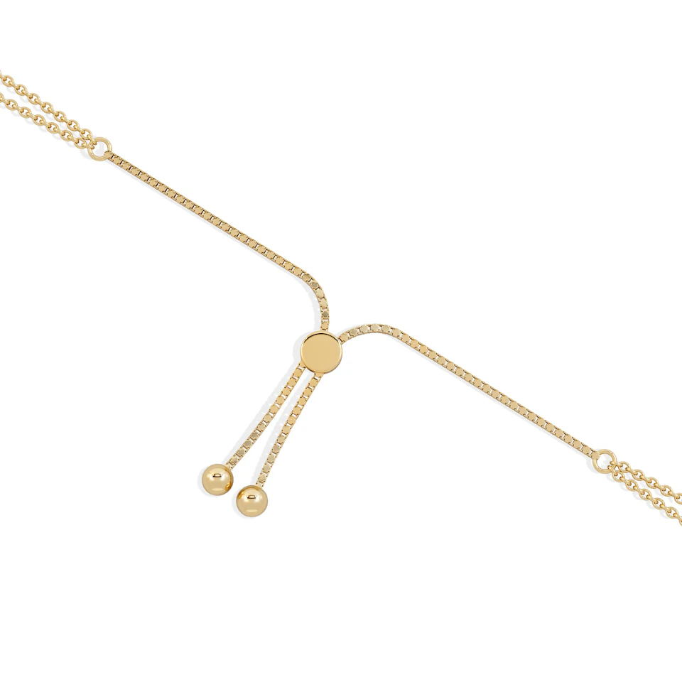 Astrology Libra 0.07ct Lab Grown Diamond Adjustable Medallion Bracelet 18K Gold Vermeil
