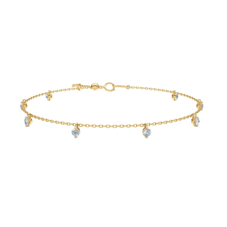 The Anklet - 0.50ct Round Cut Lab Diamond in 18K Gold Vermeil