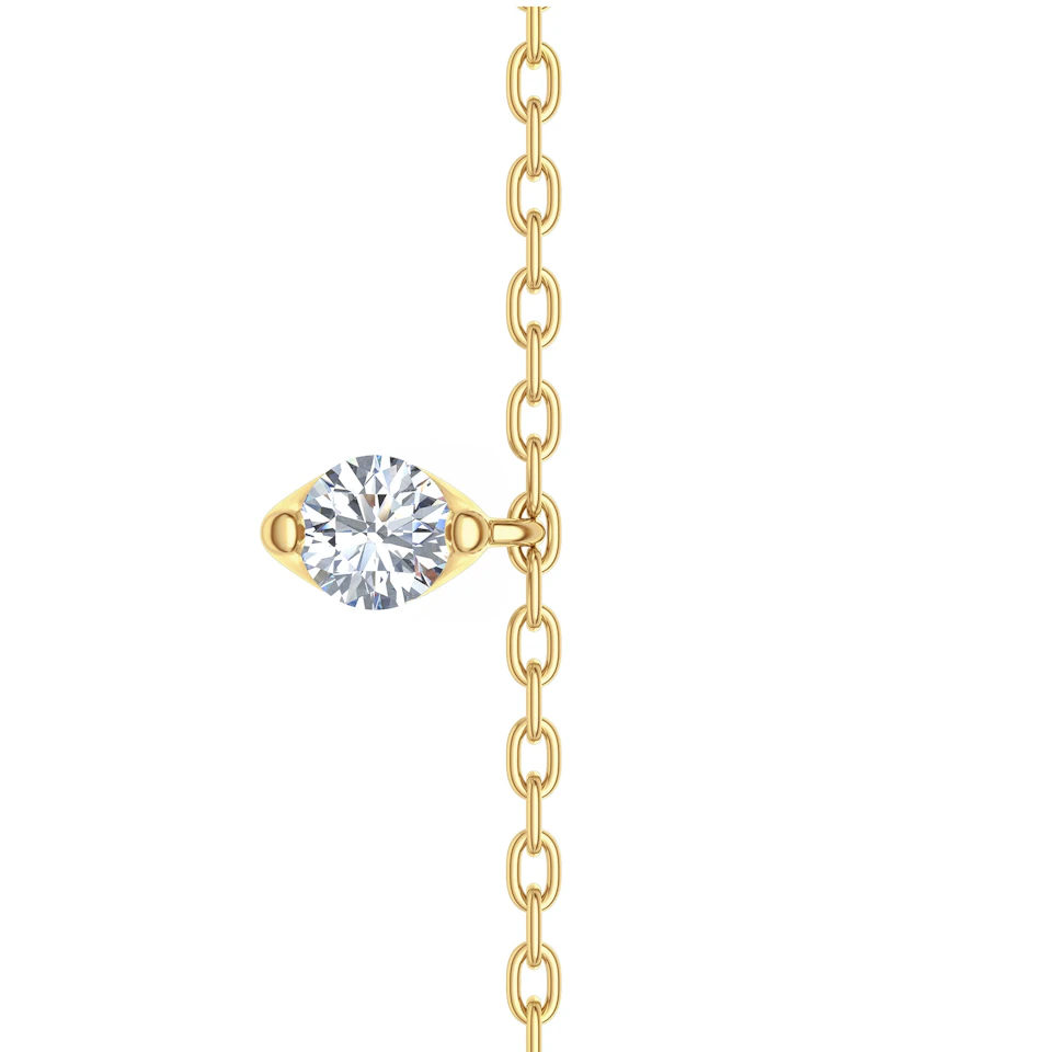 The Anklet - 1.00ct Round Cut Lab Diamond in 18K Gold Vermeil