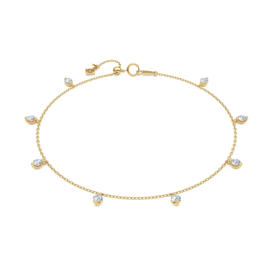 The Anklet - 1.00ct Round Cut Lab Diamond in 18K Gold Vermeil